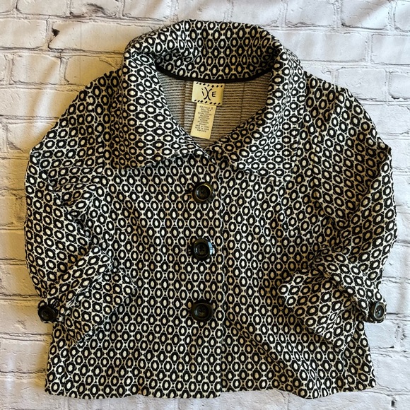 VTG Y2K Suit Jacket Small Black & White Coat IXE - Picture 1 of 12